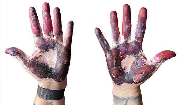 paints on hands